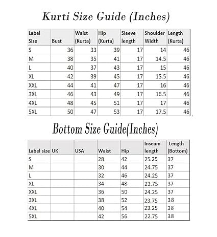 KULIA Zestaw Kurti dla kobiet, Tradycyjny strój indyjski, Kurti ze spodniami, Etniczna, drukowana, wiskozowa kurti, Suknia ślubna, Zestaw Salwar, Prezenty na Diwali