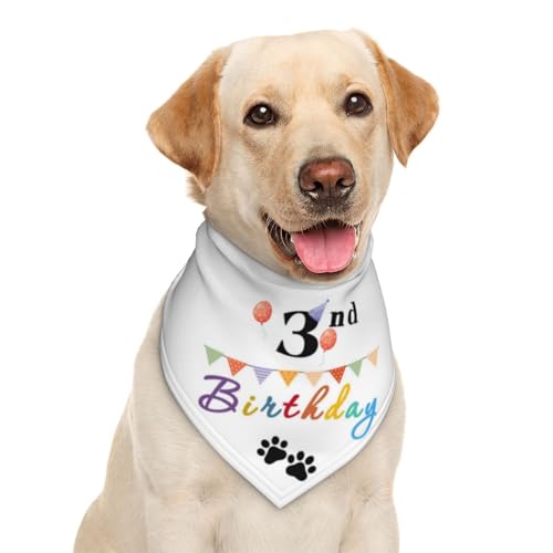 Bandana pour chien avec ballons colorés et inscription It's My 3rd Birthday
