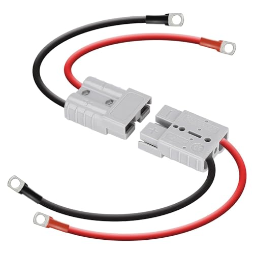 CAIONPLE Kit de Conector Anderson 50A Enchufe Anderson Cables de Batería de Calibre 8 de 30 cm Conectores Rápidos Impermeables para Lifepo4