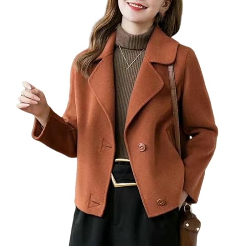 Veste cachemire femme en tweed luxe manteau court double face mode
