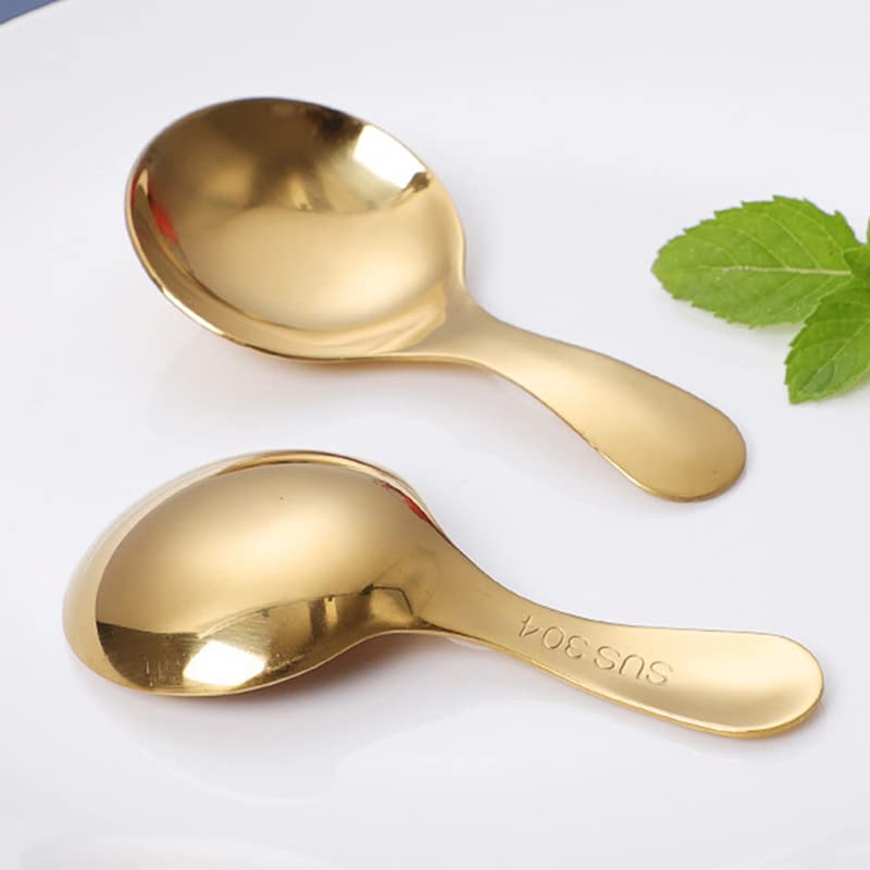 Goldene Teelöffel Aus Edelstahl – 3 Stück, Kurzer Griff, Für Tee, Zucker, Gewürze & Kaffee