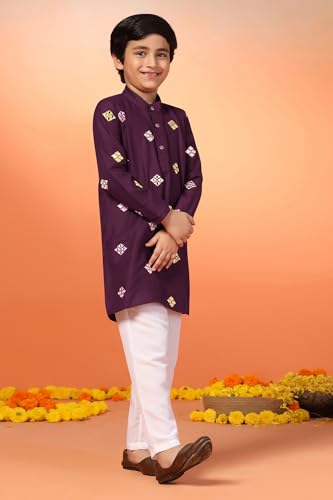 Image of Fashion Dream Boys Cotton Blend Geometric Kurta Payjama Set| Ethnic Set
