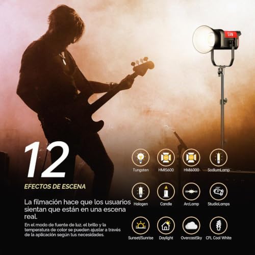 Luces de estudio de 65700Lux GVM 300W con reflector de 45 grados 3