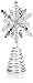 Produktbild com-four® Weihnachtsbaumspitze Schneeflocke - Christbaumspitze für den Weihnachtsbaum - Schneeflocke zum Hinstellen für Weihnachten (silberfarben)