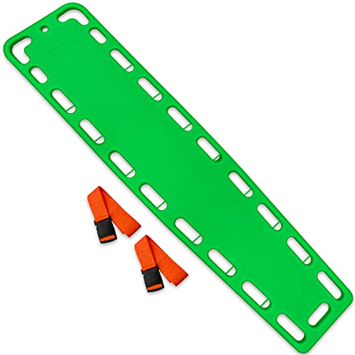EMS XTRM Spine Board Stretcher Backboard for Patient - EMT Backboard Immobilization Portable Patient Transport Rescue Lightweight PE Plastics Ambulance Stretcher Gurney, Green