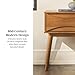 Walker Edison Atticus Solid Wood Retro 1-Drawer Nightstand, 25 Inch, Caramel