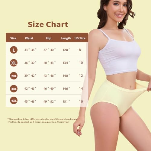 Image of Womens Underwear Pack,C Section High Waisted Tummy Control Moisture-Wicking Brief Underwear,plus size Panties 6Packs