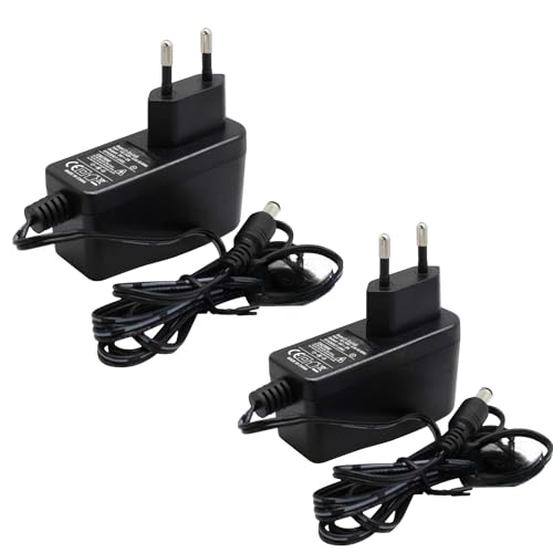 Topolenashop Set 2 Alimentatori Stabilizzati 12V 1A 12W | Connettore 5.5x2.1mm – Compatibili con LED, Videosorveglianza, Modem, Router – Box Compatto in Plastica