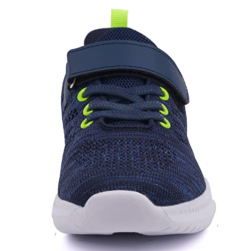 Toandon Kids Boys Sneakers Shoes Knit Breathable Lightweight Athletic Sport Tennis Running Walking Fashion Child Strap Non Slip Hook And Loop Closure Sneakers Navy Blue Size 12 #TOP4