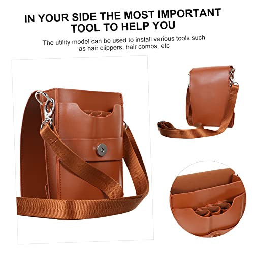 Porte-outils pour coiffeur en cuir avec compartiments ciseaux