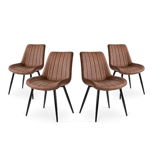 Sillas Comedor Pack 4 Marron Marca Mc Haus