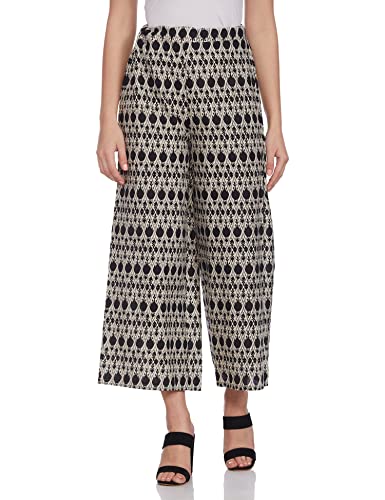 Image of Wishful By W womens Black Mandarin Collar Kurta-Printed Parallel Pants Set