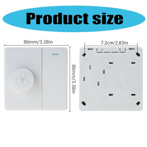 Miniatura 7 de Fazvncv Controlador De Velocidad De Ventilador De Techo Tipo 86 Montado En Superficie, Regulador De Velocidad Continuo, Fácil De Usar, Control De Pared Para Ventilador De Techo