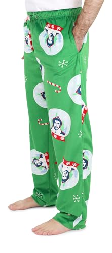 Briefly Stated Buddy the Elf Pj Pants for Men - Buddy the Elf Pajamas - Fleece Holiday Elf Pajama Pants for Adults, Green, Medium2