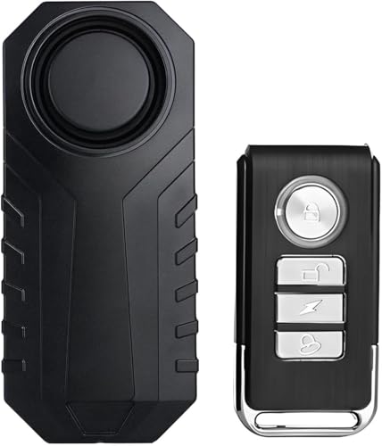 Qumox Alarma de Bicicleta de 113 dB con Sensor de Movimiento de vibración inalámbrico, Alarma Impermeable para Motocicleta con Control Remoto