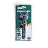 SATA ST47130 Zestaw kluczy nastawnych o bardzo szerokich szczękach 15 cm i 25 cm, z korpusem ze stali stopowej i chromowanym wykończeniem