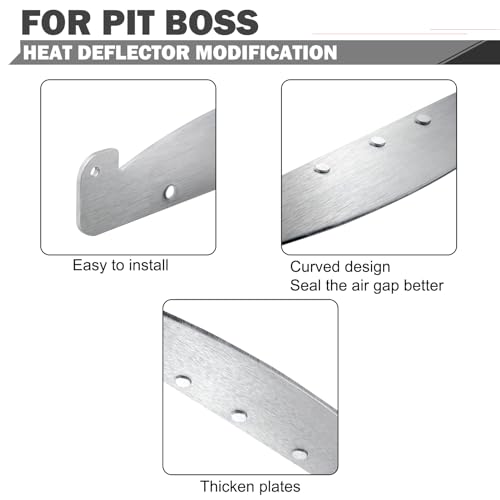 Flame Broiler Kits Heat Deflector Replacement for Pit Boss Pro Series 820 PB820PS1 PB820FB PB820D Replacement Parts Heat Diffuser Flame Tamer Pit Boss Flame Broiler Slide Cover Bottom Plate by Oklagarden - Used condition - Image 7