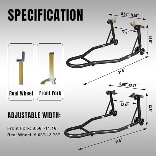 image for Jack Boss Motorcycle Stand Rear Combo Wheel Lift Stand, 500Lbs Capacit