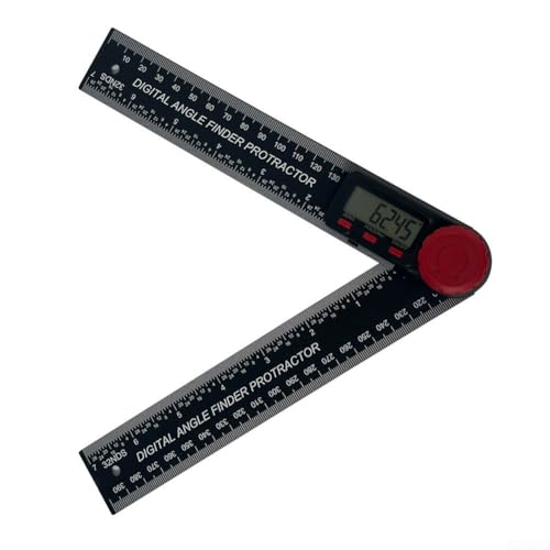 SiSinkal Rapporteur d'angle numérique avec écran LCD, outil ABS 7 pouces / 200 mm pour le travail du bois, le travail du métal et le bricolage, mesure 0-999,9 degrés avec précision ± 0,3° (noir)