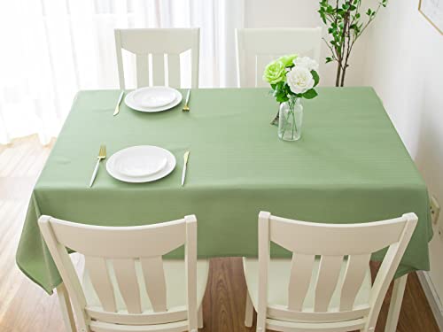 Tektrum 70 X 70 Inch Square Herringbone Jacquard Textured Tablecloth Table Cover - Waterproof/Spill Proof/Stain Resistant/Wrinkle Free/Heavy Duty -Great For Banquet, Parties, Dinner, Wedding (Green)  #TOP4