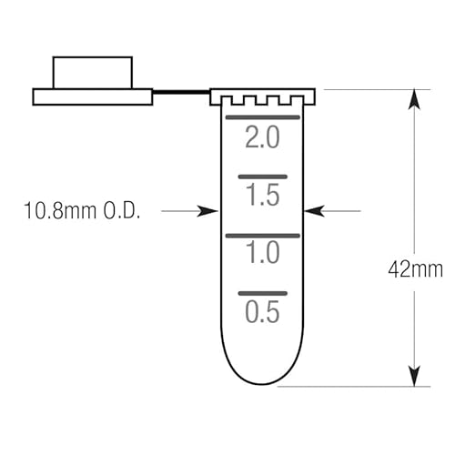 Globe Scientific 111568 Polypropylene Graduated Microcentrifuge Tube With Snap Cap, 2Ml Capacity, Round Bottom, Natural (Pack Of 1000) #TOP6