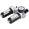 Luchtregelaar Filter, Afdichtingsring Compressor Filter Kit Handige Oliewaterfilter Aluminiumlegering met Gauge voor…