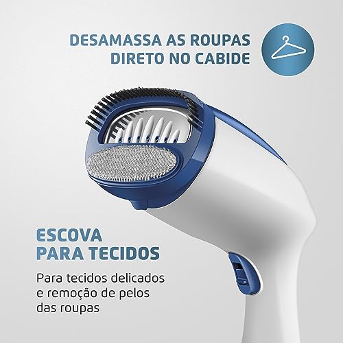 Passadeira a Vapor Portátil Fast Steam, Mondial, Branco/Azul, 1500W, 110V - VP-09