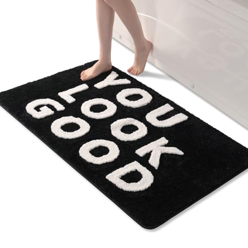 QJHOMO You Look Good Bath Mat Cute Black and White