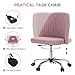 DUMOS Office Chair, Comfy Desk Chair Rolling Vanity Swivel Task Chairs with Wheels, Wide Seating Armless Height Adjustable Computer Chairs for Home,Bedroom,Student,Adults, Blush