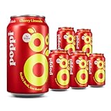 Broadway Candy Poppi Sparkling Prebiotic Soda Cherry Limeade 12 fl oz Pack of 6 – Apple Cider Soda with Cassava Root Fibre and Cherry Juice – Prebiotics for Gut Health Natural Drink