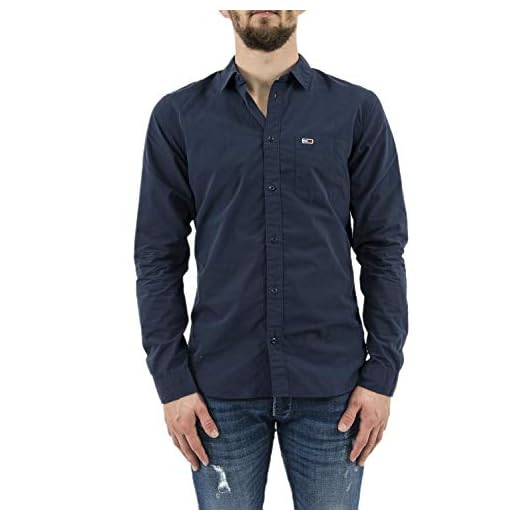 Tommy Jeans Herr Tjm solid poplin skjorta fritidsskjorta