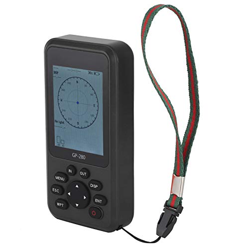 Handheld GPS Navigator with MultiFunction Display Screen, High Sensitivity Device for Ships, Vehicles and Outdoor Activities, Marine Accessory, Supports (Black)