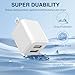REKNA USB Wall Charger, Dual Port Cube Power Adapter Charger Plug Block Charging Box, Dual Port Wall Fast Charging Adapter, Compatible for i Phone 14 13 12 11，Milky White