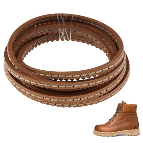 SUPERFINDINGS 2m Leather Shoe Welt Cord 7.5mm Width Shoe Sole Edge Welt Strip Accessories Camel Color Shoe Welt for Boots Shoe Making Repair Replacement