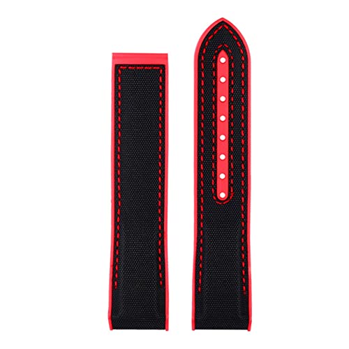Bracelet de montre en nylon tressé et silicone premium pour boîtier 20mm 22mm