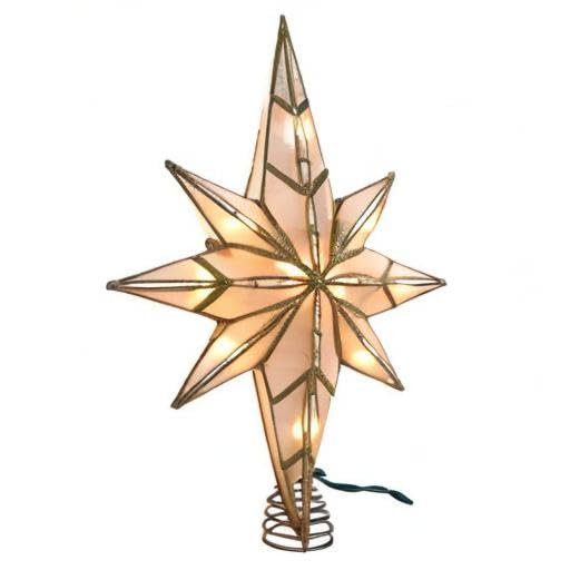Estrella de Belén Capiz para árbol con 10 luces y diseño elegante de 11.4 pulgadas 3