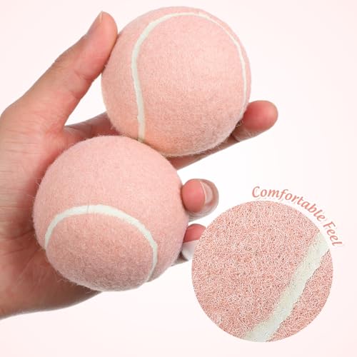 INOOMP 2 Stück Tennisbälle Tennis-Spielbälle Tennis-Übungsbälle Training-Übungsball Für Anfänger Jugendliche Kinder Spieler Rosa