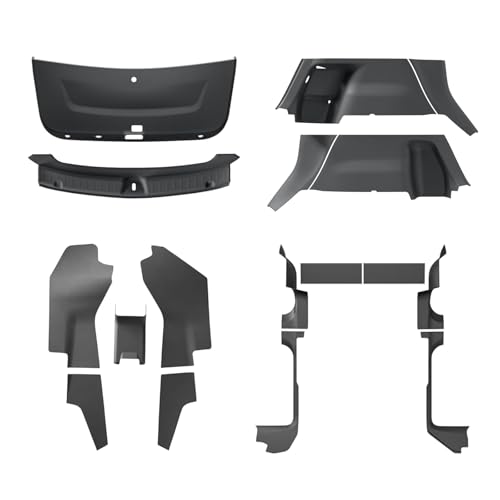 LUCKEASY 17PCS Interior Suits for Tesla Model Y Juniper 2025+ Front & Rear Door Threshold Protector | Center Console Anti-Kick Pad | Tailgate Mat & Bumper Guard | Rear Trunk Side Protective Cover by LUCKEASY - Used condition - US$130.73