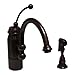Whitehaus 3-3170-ORB New Horizon 9 5/8-Inch Single Handle Faucet with A Curved Stick Handle, Curved Swivel Spout, and Side Spray, Oil Rubbed Bronze