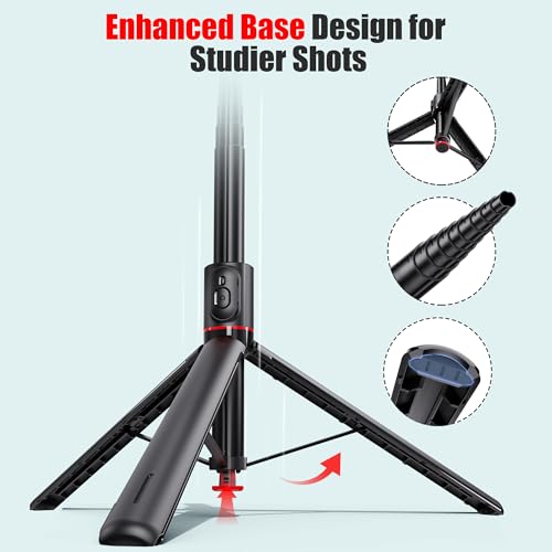 Image of WeCool Tripod Selfie Stick Extendable Upto 69Inches with Auto Pop Open Tripod Stand,Magnetic Remote and ABS+Aluminum Body,360 Degree Rotation Mobile Holder