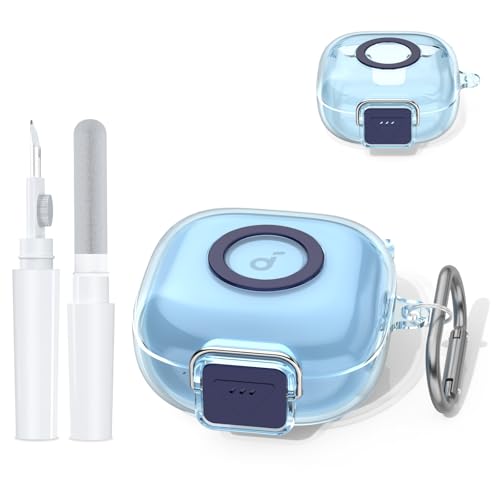 For Anker Soundcore P31i �P�[�X TPU�X�C�b�`�� �S�ی�P�[�X �ϏՌ�/�����h�~ �N���[�i�[���J���r�i�t�� 4�F�W�J (�����C�g�u���[�j