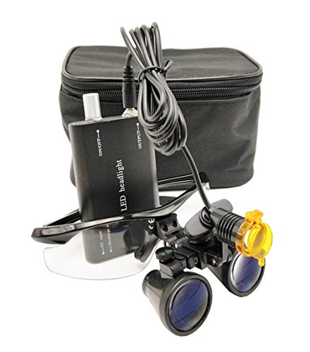 Tuop Dy-101 3.5X Magnifying Medical Dental Surgical Binocular Loupes With 5W Led Light High Brightness Headlight Lamp, Working Distance: 420 Mm #TOP3