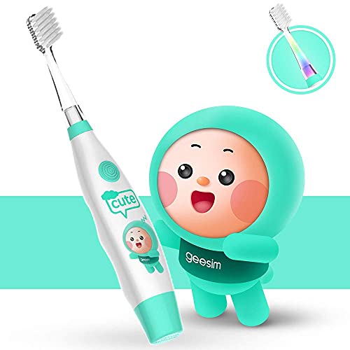 Kids& Baby Toothbrush Electric Sonic Battery Powered with Smart Timer and Colorful LED, Baby &Kids Electric ToothbrushesBaby Sonic Toothbtush (Blue, Toothbrush)