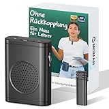 Moman Sprachverstärker mit drahtlosem Ansteckmikrofon, Ohne Rückkopplung tragbarer Lautsprecher mit geringer Latenz, persönliches PA mit drahtlosem Klippmikrofon für Lehrer Unterricht Stadtführungen