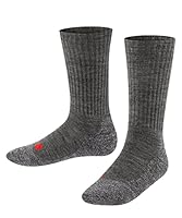 FALKE Unisex Kinder Socken Active Warm K So Wolle Funktionsmaterial dick atmungsaktiv einfarbig 1 Paar, Grau Asphalt Melange 3180, 27-30