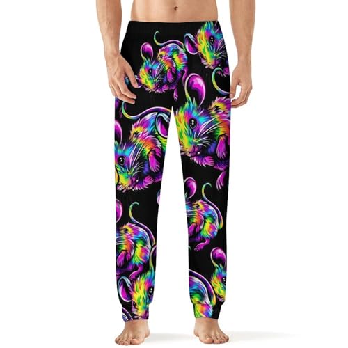 Tie-dyed Rat Men's Pajamas Pants Lightweight Sleep Lounge Pant Pjs Bottoms Casual Sleepwear