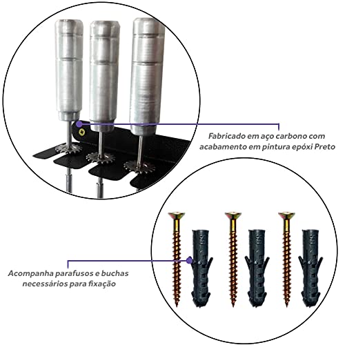Suporte para 13 Espetos de Churrasco de Parede