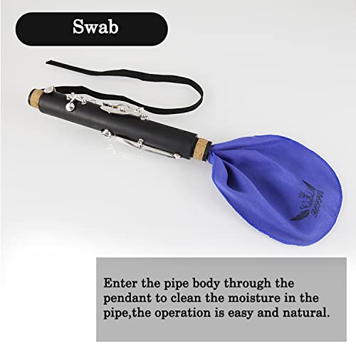 Cleaning Swab Cloth for Inside Tube Suitable for Clarinet Piccolo Flute Sax Saxophone (Blue) - Thumbnail 2
