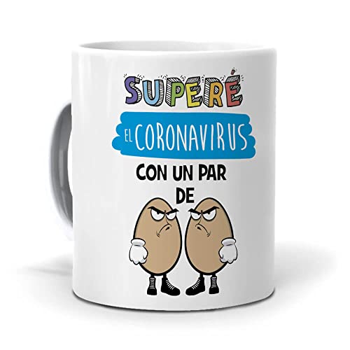 Taza Superé El Coronavirus Con Un Par De Huevos
