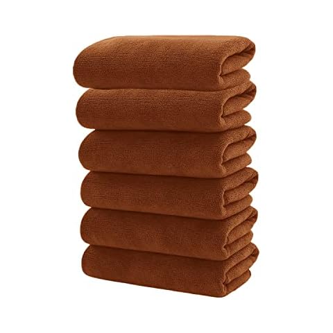 SUOLIWENG Small Kitchen Towels Coral Fleece Fabric, 6 Pack Dish Towels Set Super Soft for Kitchen Dish,12 X 12 Inch Multi-Color (Color : Brown) Cover